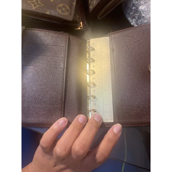 NICE! US SELLER Vintage Louis Vuitton Damier Ebene Agenda PM Planner With Ruler - Picture 7 of 8